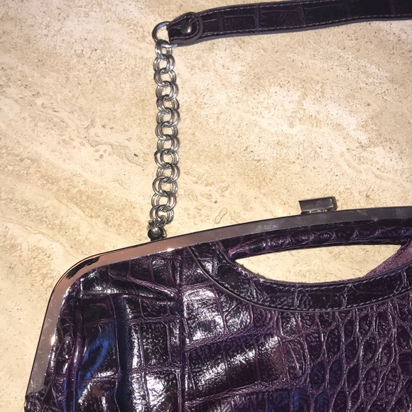 Aphorism Purple Faux Croc Clutch - Picture 3 of 6